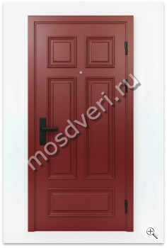 Красные входные двери с филенчатой конструкцией и матовым покрытием - купить от производителя Мосдвери Красные входные двери с филенчатой конструкцией и матовым покрытием